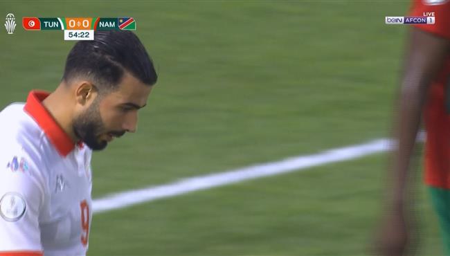 هيثم الجويني يهدر هدف محقق لتونس امام ناميبيا بكاس امم افريقيا