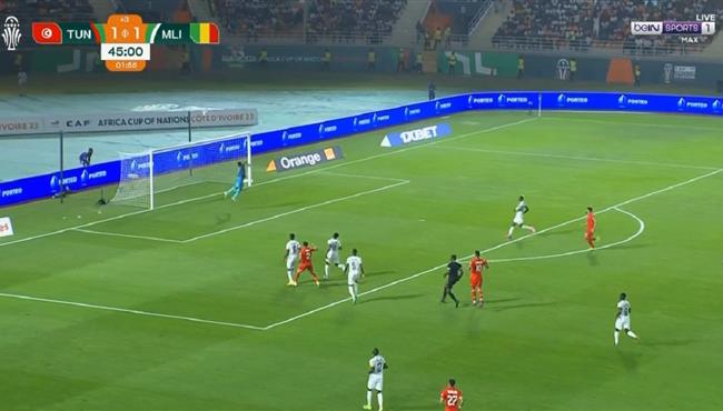 تسديدة قوية من تونس علي مرمي مالي بكأس امم افريقيا