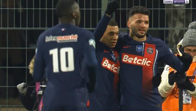 هدف جونزالو راموس في مرمي اورليان بكأس فرنسا اسيست مبابي