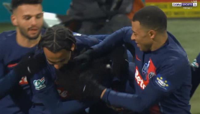 هدف باريس سان جيرمان الرابع في مرمي اورليان بكأس فرنسا اسيست مبابي