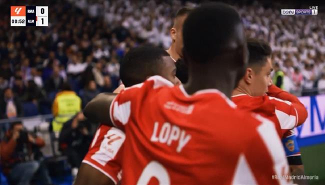 هدف الميريا الاول امام ريال مدريد في الثواني الاولي بالدوري الاسباني