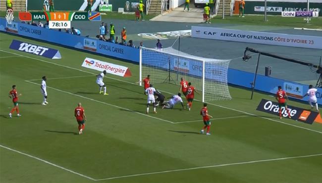 لاعب الكونغو الديمقراطية يهدر هدف محقق امام المغرب بكأس امم افريقيا