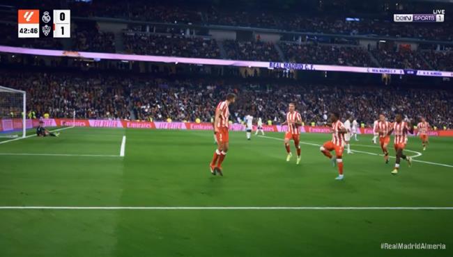 هدف الميريا الثاني العالمي في مرمي ريال مدريد بالدوري الاسباني