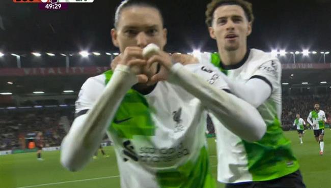 هدف داروين نونيز الاول في مرمي بورنموث بالدوري الانجليزي