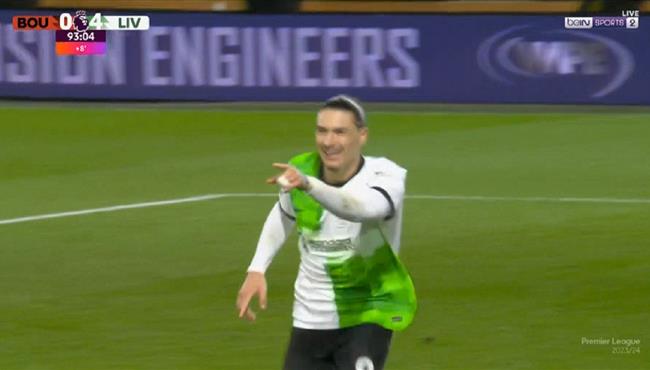 هدف داروين نونيز الثاني في مرمي بورنموث بالدوري الانجليزي