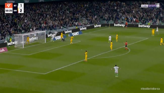 هدف ريال بيتيس الثاني في مرمي برشلونة بالدوري الاسباني