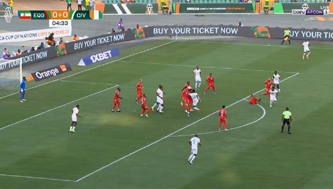 اول فرصة من كوت ديفوار علي مرمي غينيا الاستوائية بكاس امم افريقيا