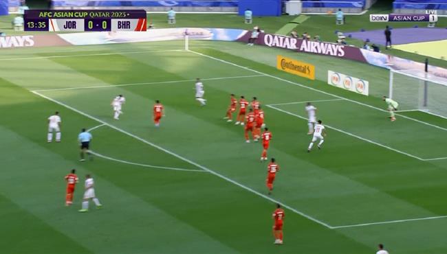 فرصة خطيرة من الاردن علي مرمي البحرين في كأس اسيا