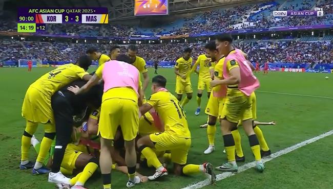هدف تعادل ماليزيا القاتل مع كوريا الجنوبية 3 3 كاس اسيا