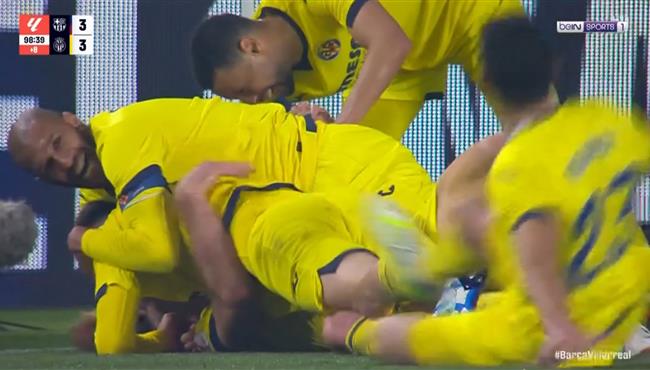 هدف فياريال الرابع في مرمي برشلونة بالدوري الاسباني
