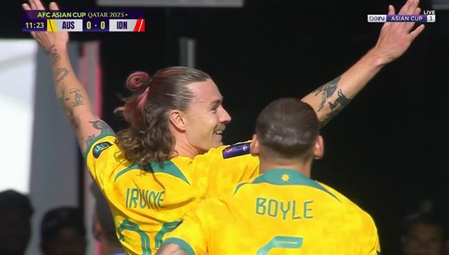 هدف استراليا الاول في مرمي اندونيسيا بكاس اسيا