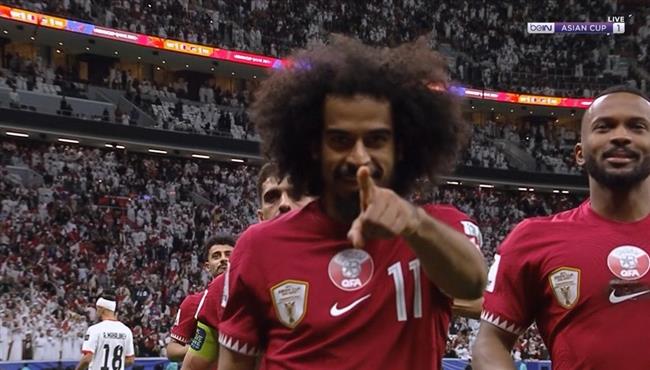 هدف قطر الثاني في مرمي فلسطين بكأس اسيا