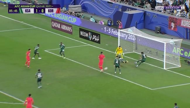 استبسال دفاعي رائع من لاعبي السعودية امام كوريا الجنوبيه في الثواني الاخيرة