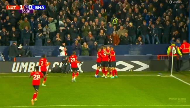 لوتون تاون يسجل هدفين في اول 3 دقائق امام برايتون في الدوري الانجليزي