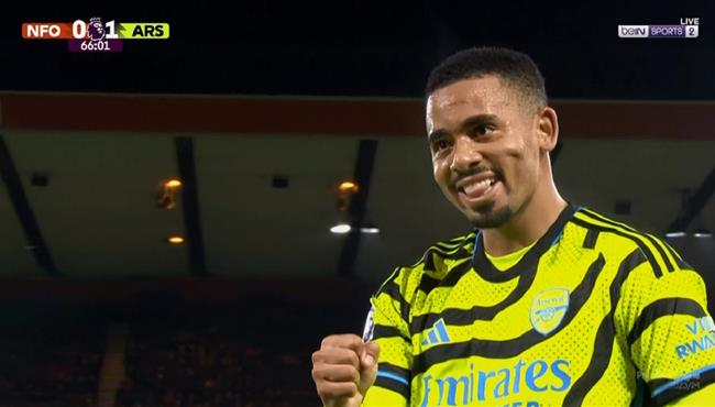 هدف جابرييل خيسوس في مرمي نوتينجهام فورست بالدوري الانجليزي