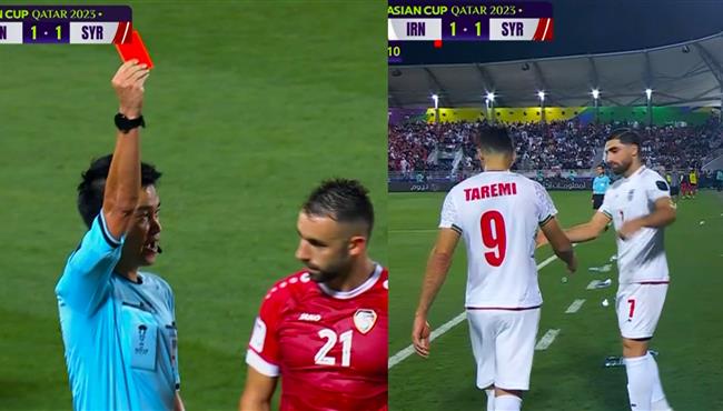 طرد مهدي طارمي في مباراة سوريا وايران بكأس اسيا