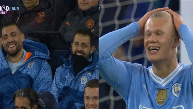 لقطة طريفه برناردو سيلفا وكوفاسيتش يضحكون علي هالاند بسبب هذه اللقطة