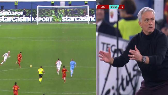 ستيفان شعراوي يهدر كرة لا تصدق والمرمي خالي امام كريمونيزي وسط زهول جوزيه مورينيو