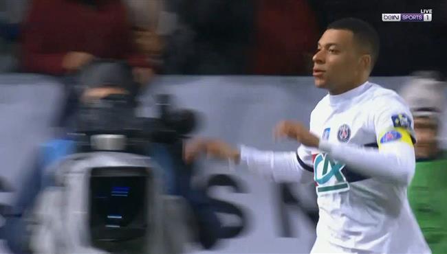 هاتريك مبابي في مباراة باريس سان جيرمان وريفال بكاس فرنسا