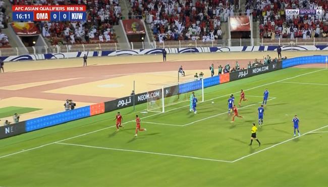 هدف عمان الاول في مرمي الكويت بتصفيات كأس العالم
