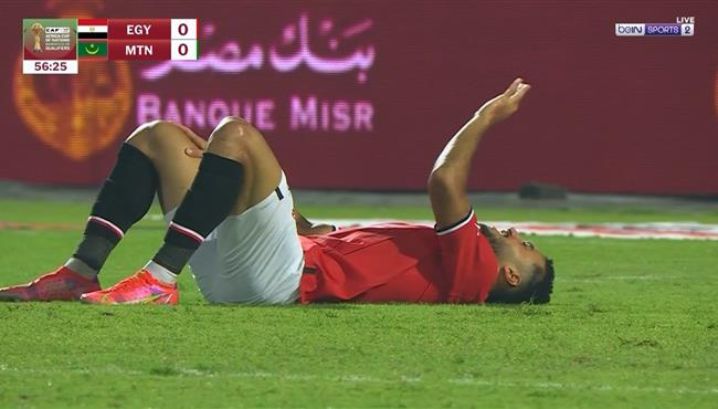 اصابة محمد عبد المنعم وخروجة في مباراة مصر وموريتانيا