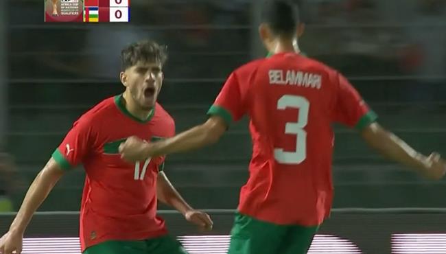 هدف المغرب الاول في مرمي افريقيا الوسطي عبد الصمد الزلزولي