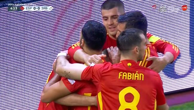 اهداف مباراة اسبانيا وصربيا 3 0 دوري الامم الاوروبية
