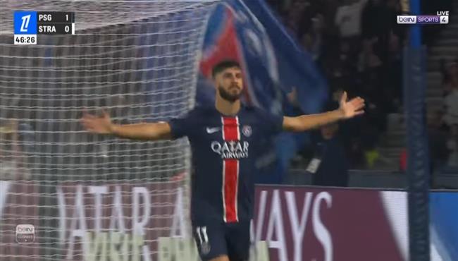 هدف اسينسيو في مرمي ستراسبورج بالدوري الفرنسي
