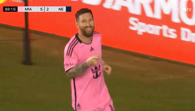 هدف ميسي الثالث في مرمي نيو انجلاند بالدوري الامريكي اسيست سواريز