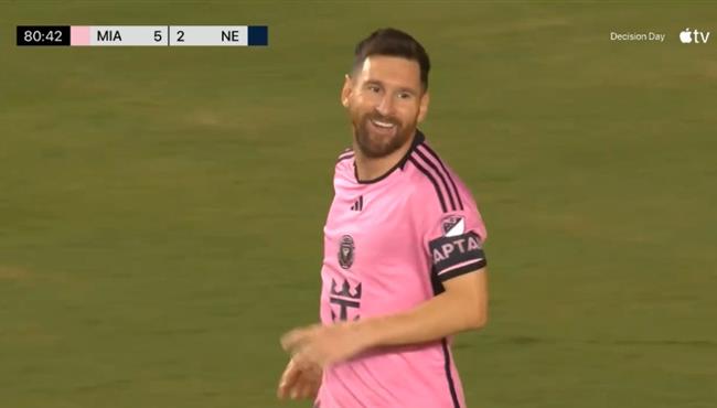 هاتريك ميسي في مباراة انتر ميامي ونيو انجلاند بالدوري الامريكي