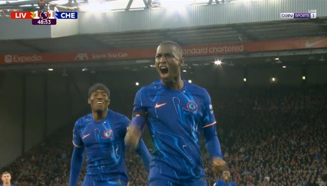 هدف تشيلسي الاول في مرمي ليفربول بالدوري الانجليزي