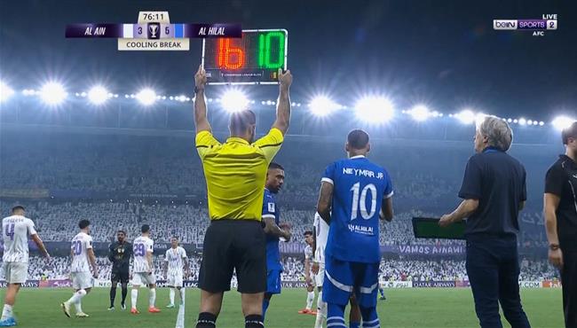 لحظة مشاركة نيمار في مباراة الهلال والعين بدوري ابطال اسيا