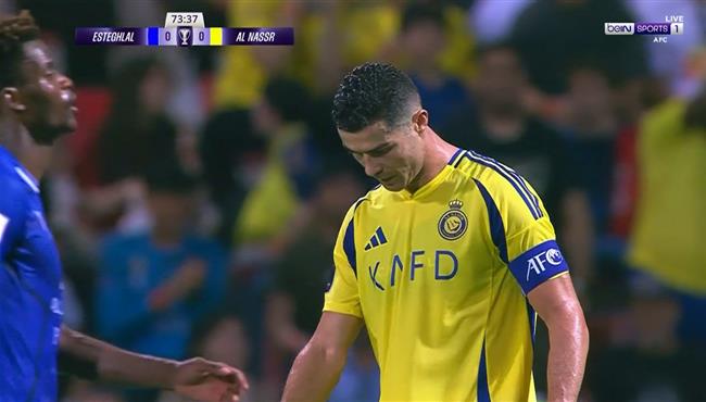 رونالدو يهدر هدف محقق للنصر امام استقلال طهران بدوري ابطال اسيا