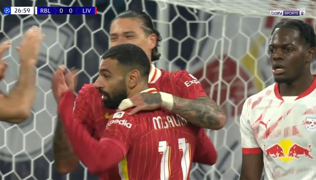 هدف داروين نونيز في مرمي لايبزيج اسيست محمد صلاح