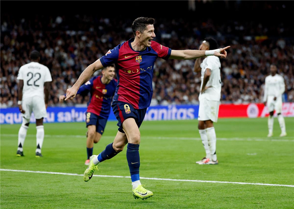 ترتيب هدافي الدوري الإسباني بعد ثنائية ليفاندوفسكي في مباراة ريال مدريد وبرشلونة