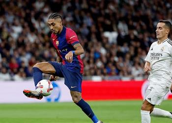 فيديو الحفلة مستمرة رافينها يسجل هدف برشلونة الرابع أمام ريال مدريد
