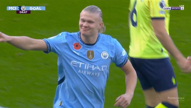 هدف هالاند في مرمي ساوثهامبتون بالدوري الانجليزي