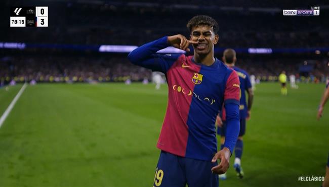 هدف لامين يامال الرائع في مرمي ريال مدريد بالدوري الاسباني