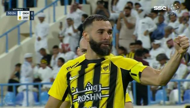 هدف كريم بنزيما الرائع في مرمي الاخدود بالدوري السعودي