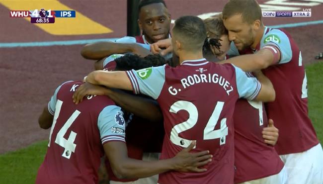 اهداف مباراة وست هام وايبسويتش تاون 4 1 الدوري الانجليزي