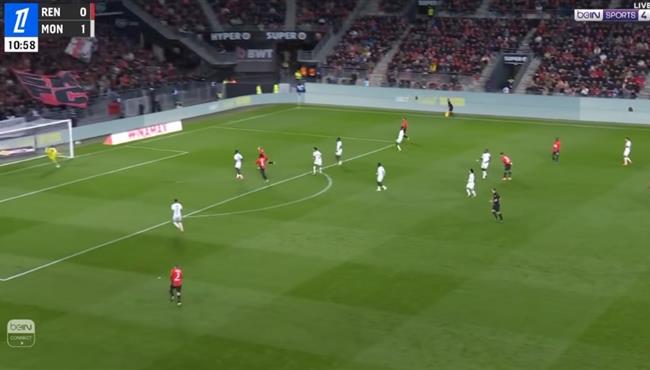 هدف صاروخي في مباراة موناكو ورين بالدوري الفرنسي