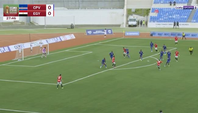 العارضة تحرم محمود صابر من تسجيل هدف رائع امام الرأس الاخصر بتصفيات كأس امم افريقيا