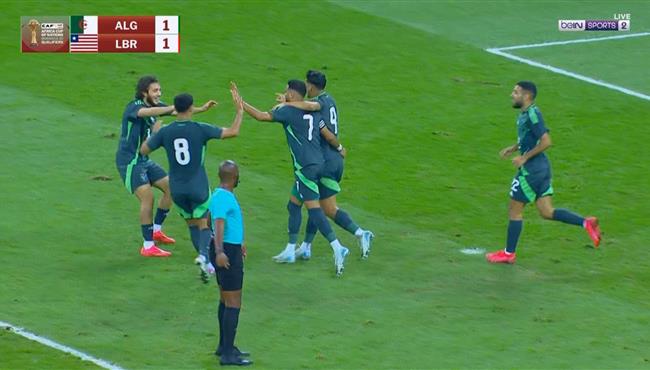 هدف رياض محرز في مرمي ليبيريا بتصفيات كاس امم افريقيا