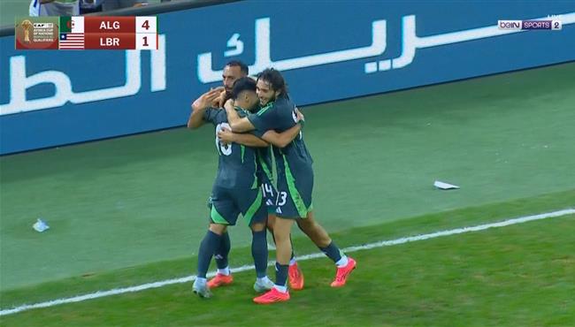 هدف الجزائر الخامس في مرمي ليبيريا بتصفيات كأس أمم أفريقيا