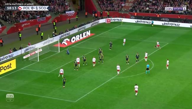 هدف بياتكوفسكي العالمي في مباراة بولندا واسكتلندا بدوري الامم الاوروبية