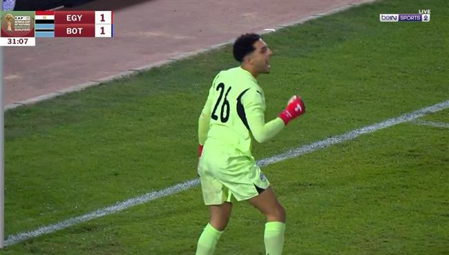 تصدي مصطفي شوبير الرائع في مباراة مصر وبوتسوانا