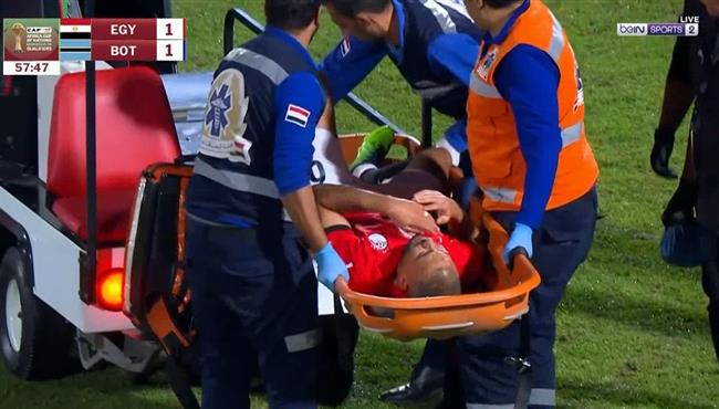 اصابة احمد رمضان بيكهام وخروجه في مباراة مصر وبوتسوانا