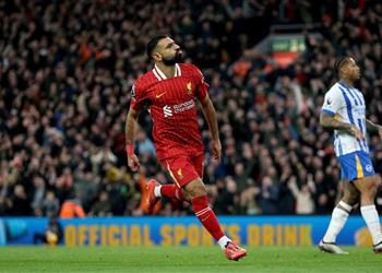 ردود أفعال جماهير ليفربول على هدف محمد صلاح أمام برايتون امنحوه الكرة الذهبية