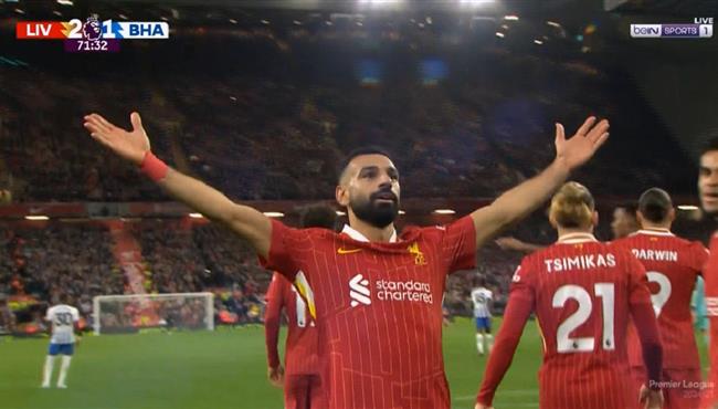 هدف محمد صلاح العالمي في مرمي برايتون بالدوري الانجليزي