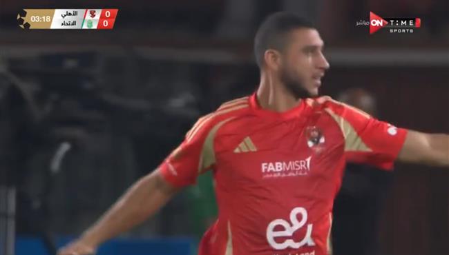 رامي ربيعة يهدر هدف محقق للاهلي امام الاتحاد السكندري بالدوري المصري